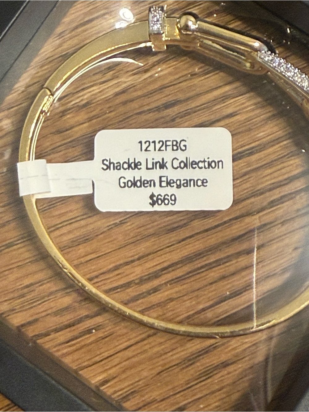 Gold Plated Crystal Paperclip Bangle Bracelet CZ Statement Cuff NWT - Picture 4 of 4
